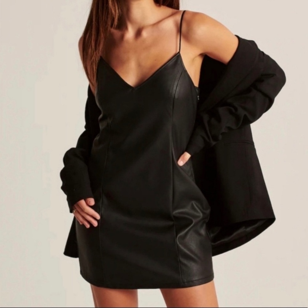 A&F Vegan Leather Mini Dress